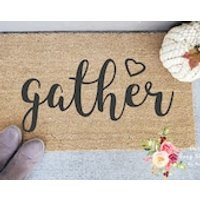 GATHER doormat / Fall Decor / Farmhouse rug / Farmhouse decor / Doormat / pumpkin / harvest / welcome mat / welcome rug | Etsy (US)