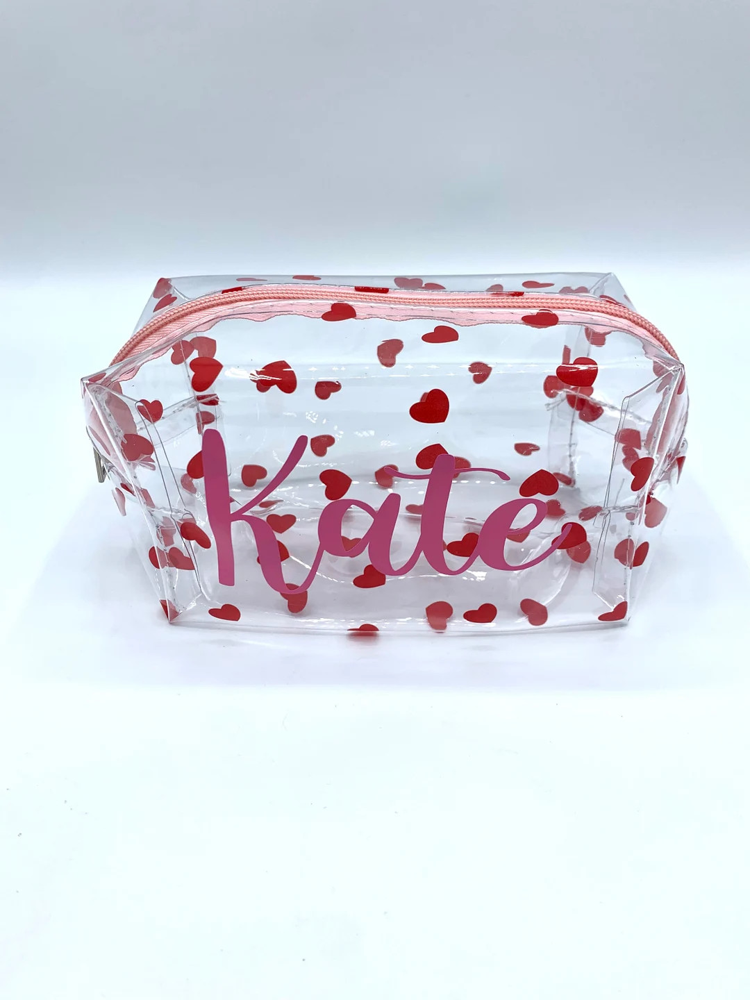 Personalized Heart Zipper Pouch - Etsy | Etsy (US)