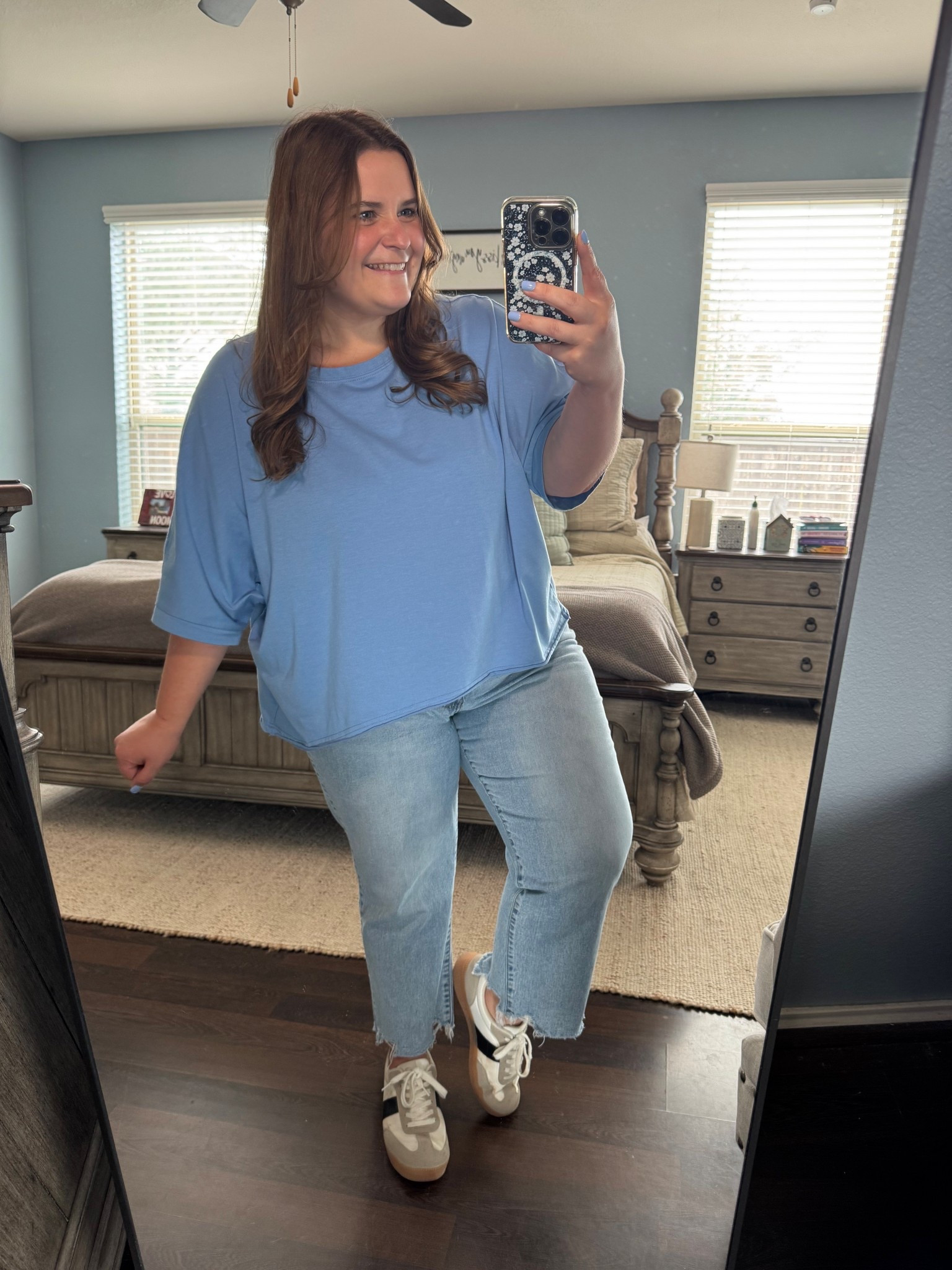 Casual, cute, and comfy spring outfit. I’m 5’1 and a size 16 wearing an xxl in this Amazon top. A 16 in these Walmart jeans. And I finished the look with Amazon sneakers. Perfect for spring and summer! 

#LTKootd #LTKMidsize #LTKPlusSize