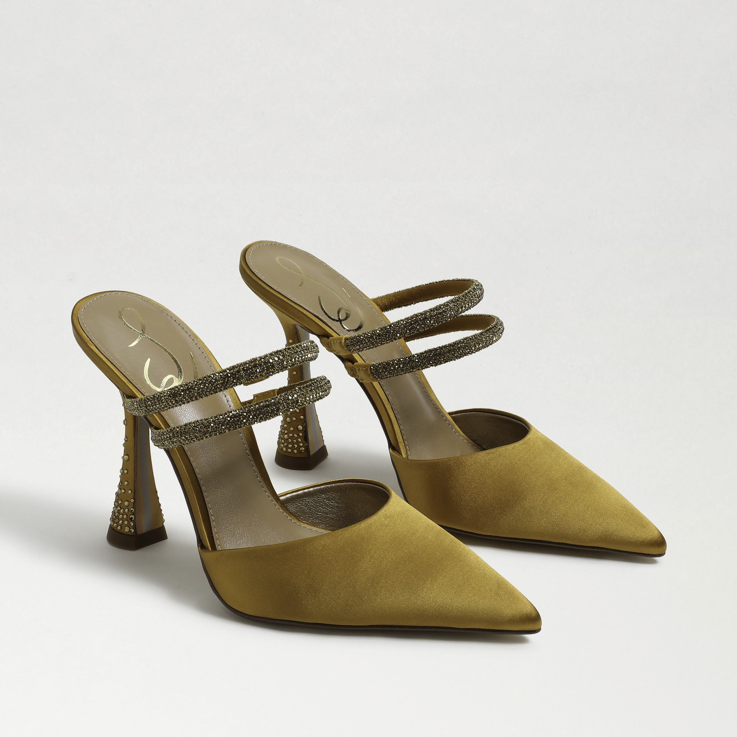 Sam Edelman Agustina Mule Pump Golden Yellow Satin 7.5 | Sam Edelman