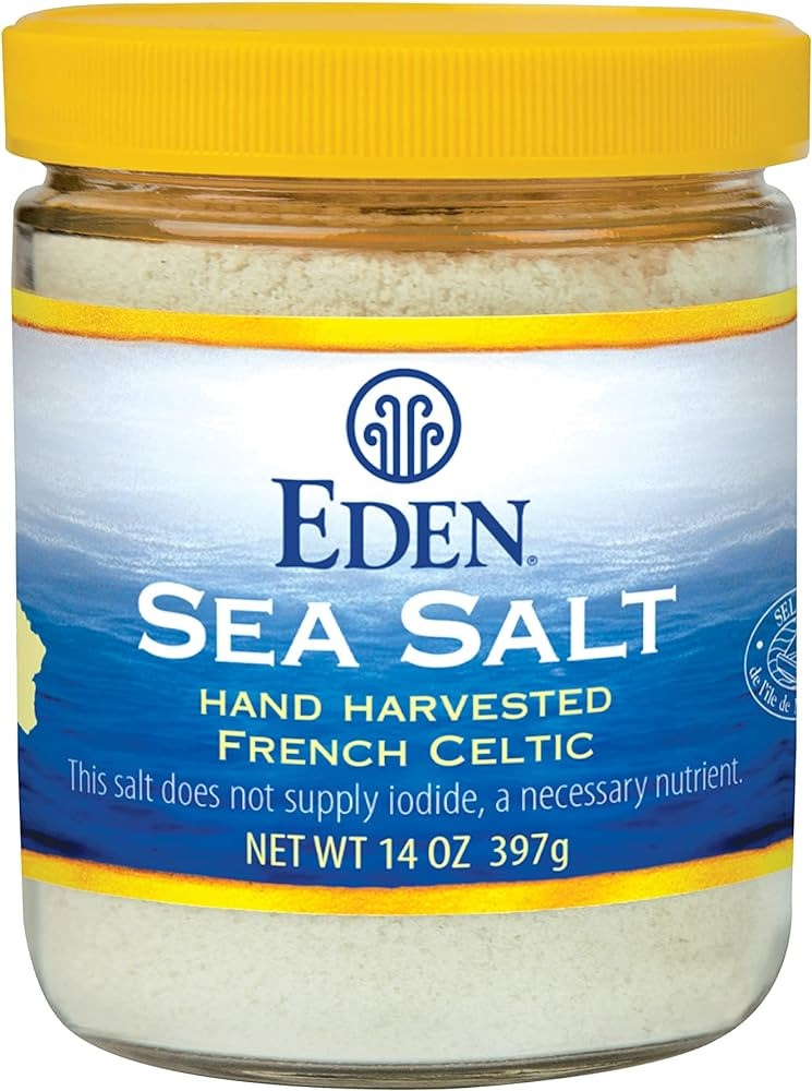 Eden Sea Salt, Hand Harvested French Celtic, Stone Ground (Fine), Trace Minerals, Unrefined, Glas... | Amazon (US)