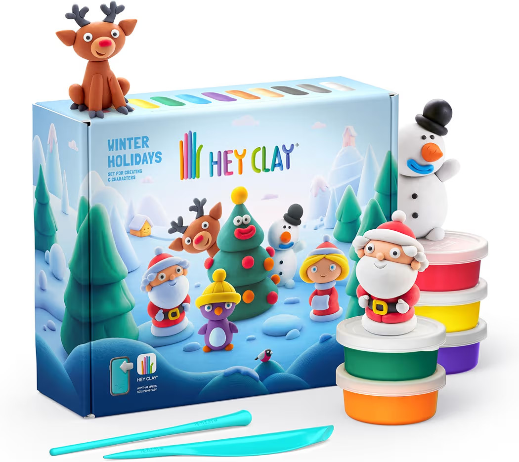 HEY CLAY Winter Holidays - Colorful Modeling Air Dry Clay for Kids - Air Dry Clay Kit 15 Cans wit... | Amazon (US)