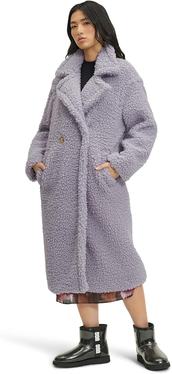 UGG Women's Gertrude Long Teddy Coat | Amazon (US)