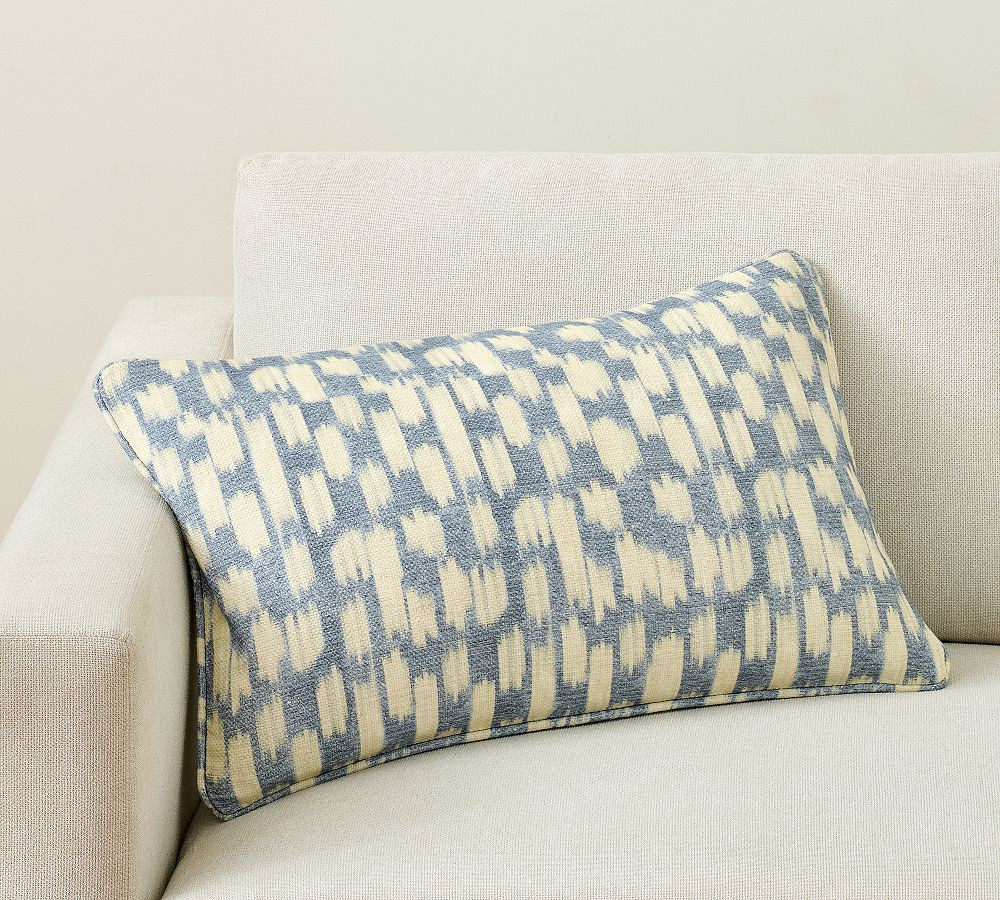 Luca Ikat Printed Lumbar Pillow Cover, 16" x 26" | Pottery Barn (US)