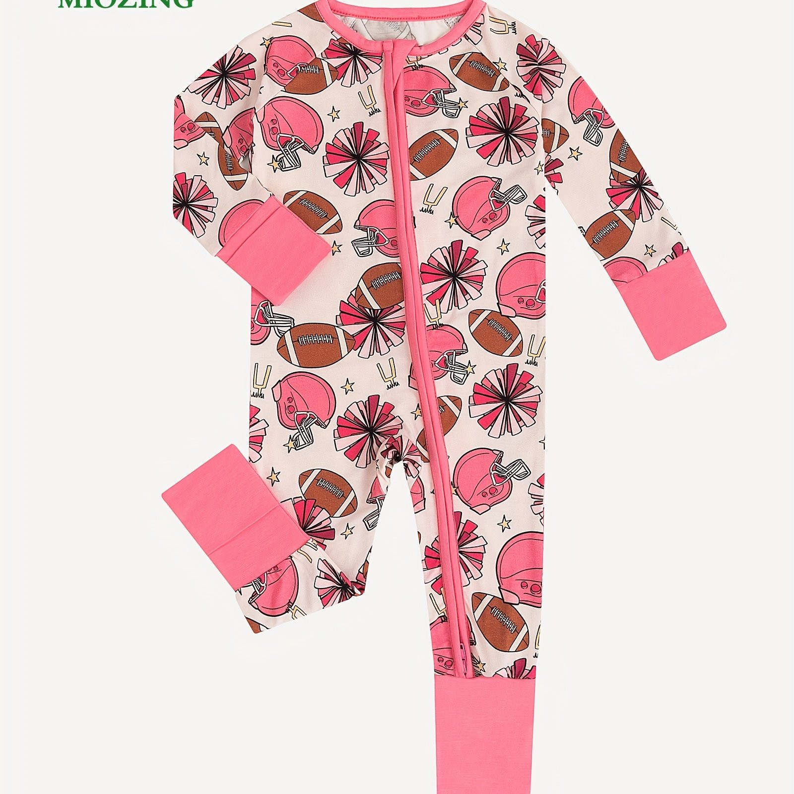 MIOZING Baby Rompers, Cute Cartoon Rugby Pattern Print All-season Bamboo Fiber Medium Stretch Com... | Temu Affiliate Program