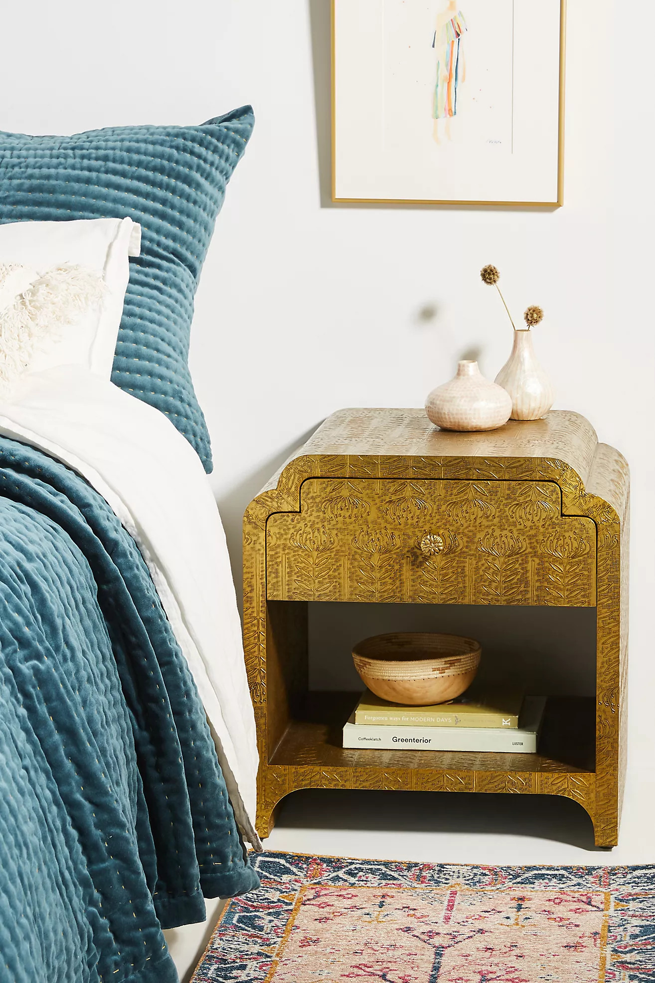 Hand-Embossed Lotus Nightstand | Anthropologie (US)