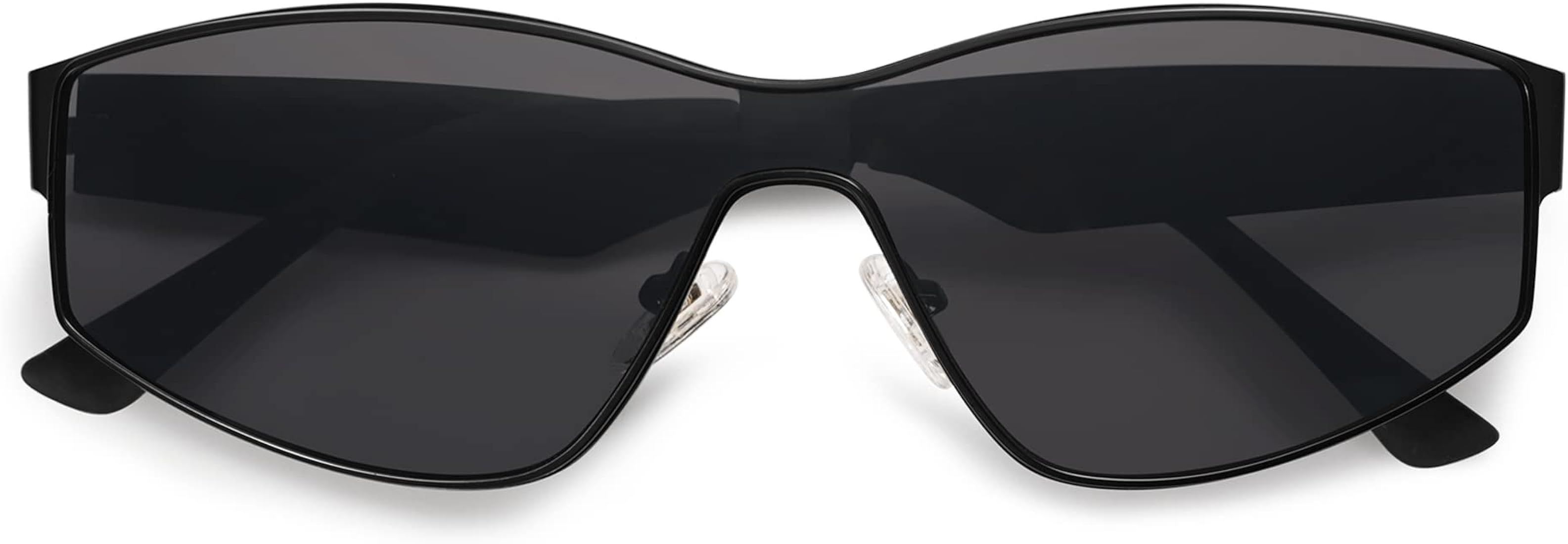 Vintage Rectangle Cat Eye Sunglasses for Women Men Shades Seamless UV400 Lenses SJ1186 | Amazon (US)