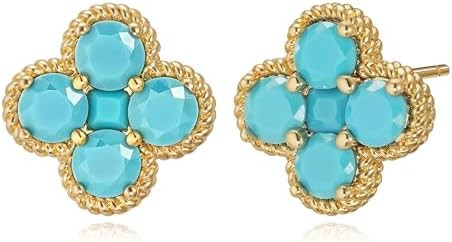 Clover Earrings for Women - 12 Month Birthstone Earrings 14k Gold Plated Four Leaf Clover Hypoall... | Amazon (US)