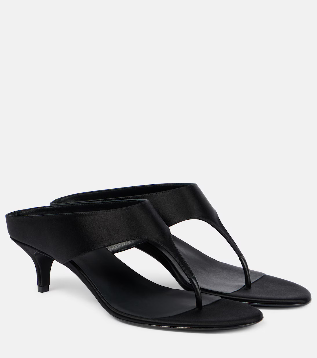 45 satin and leather thong sandals | Mytheresa (US/CA)