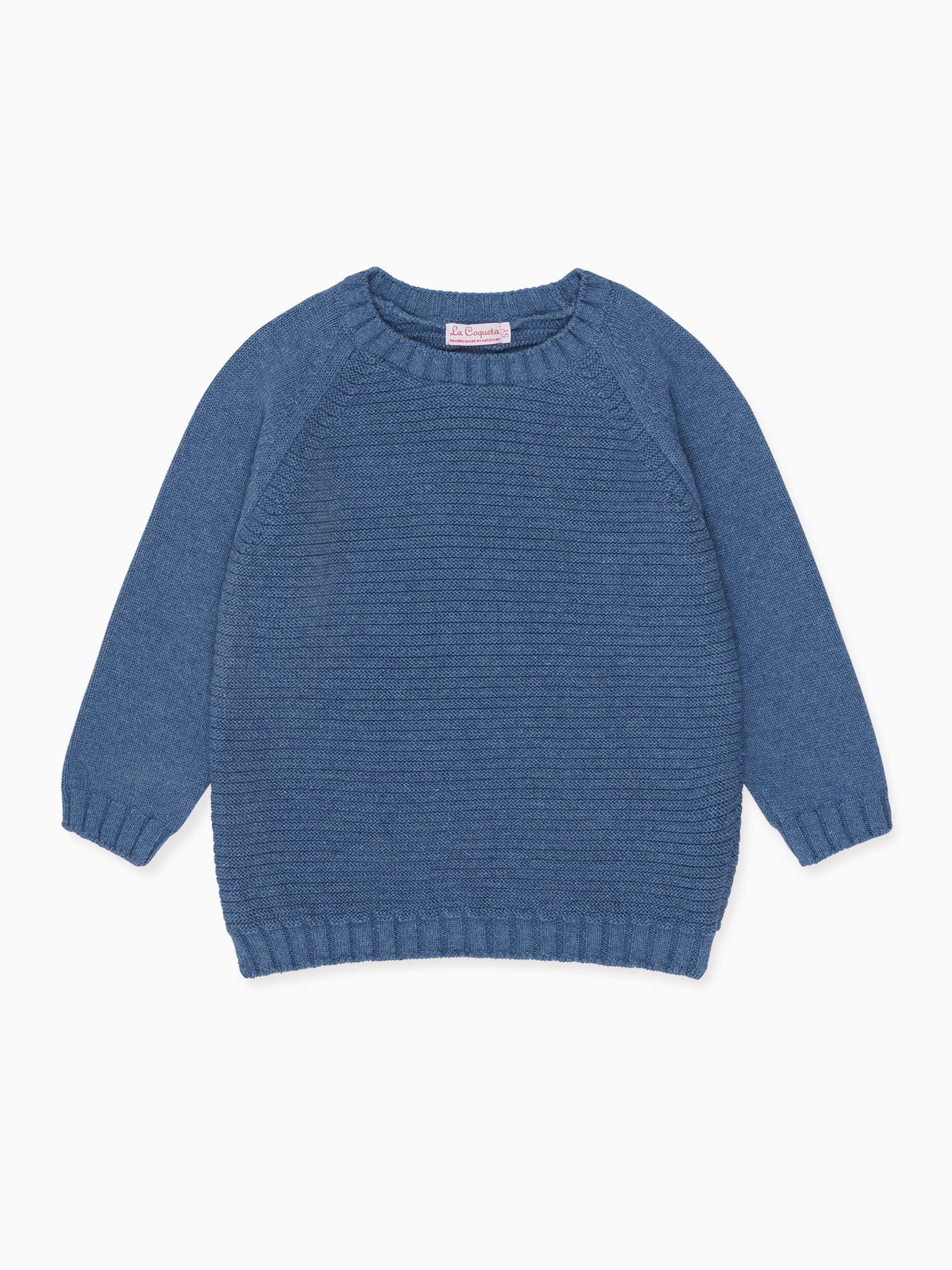 Dusty Blue Lorca Boy Cotton Sweater | La Coqueta (US)