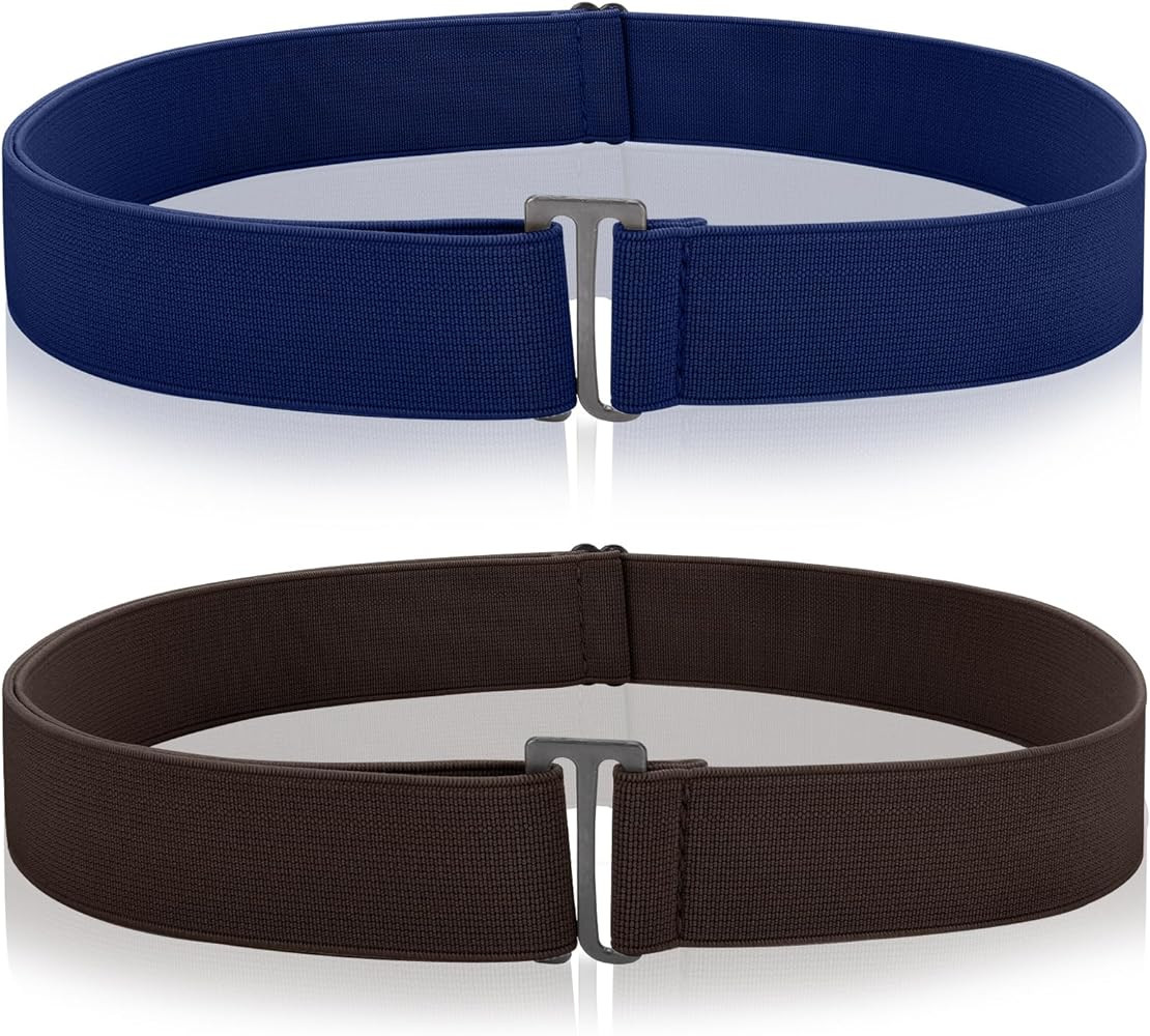 2PCS No Show Women's Stretch Belt Invisible No Show Invisible Belt Women Elastic Stretch Waist Be... | Amazon (US)