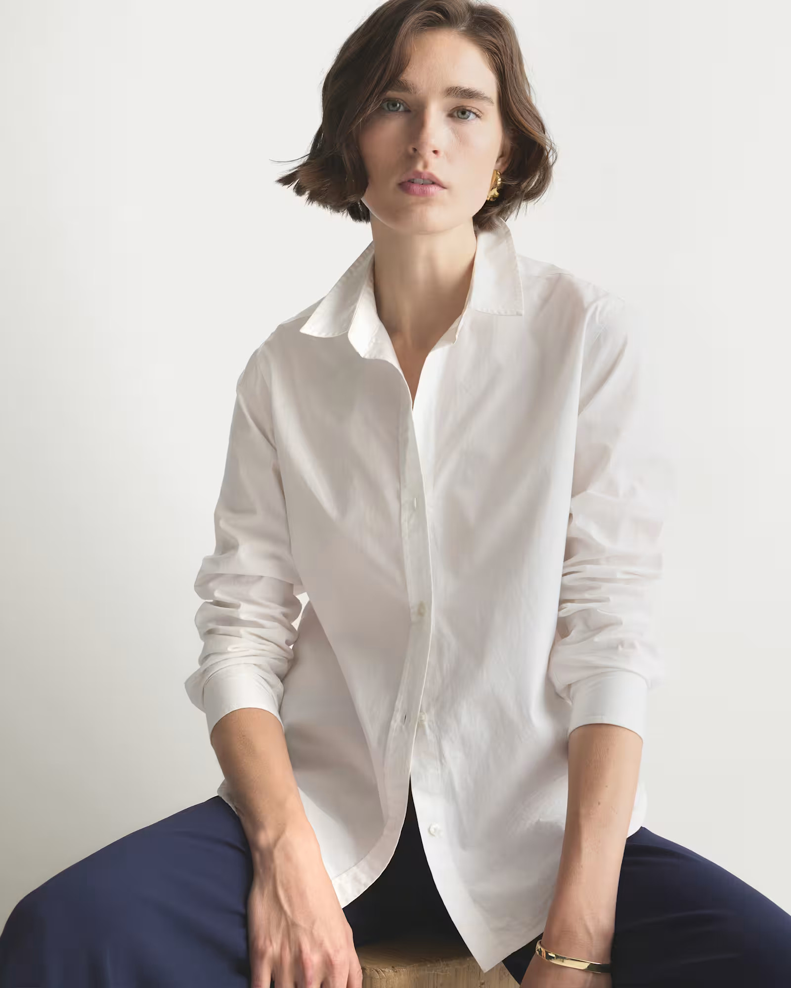 100% Organic Cotton Poplin Long Sleeve Shirt | Quince