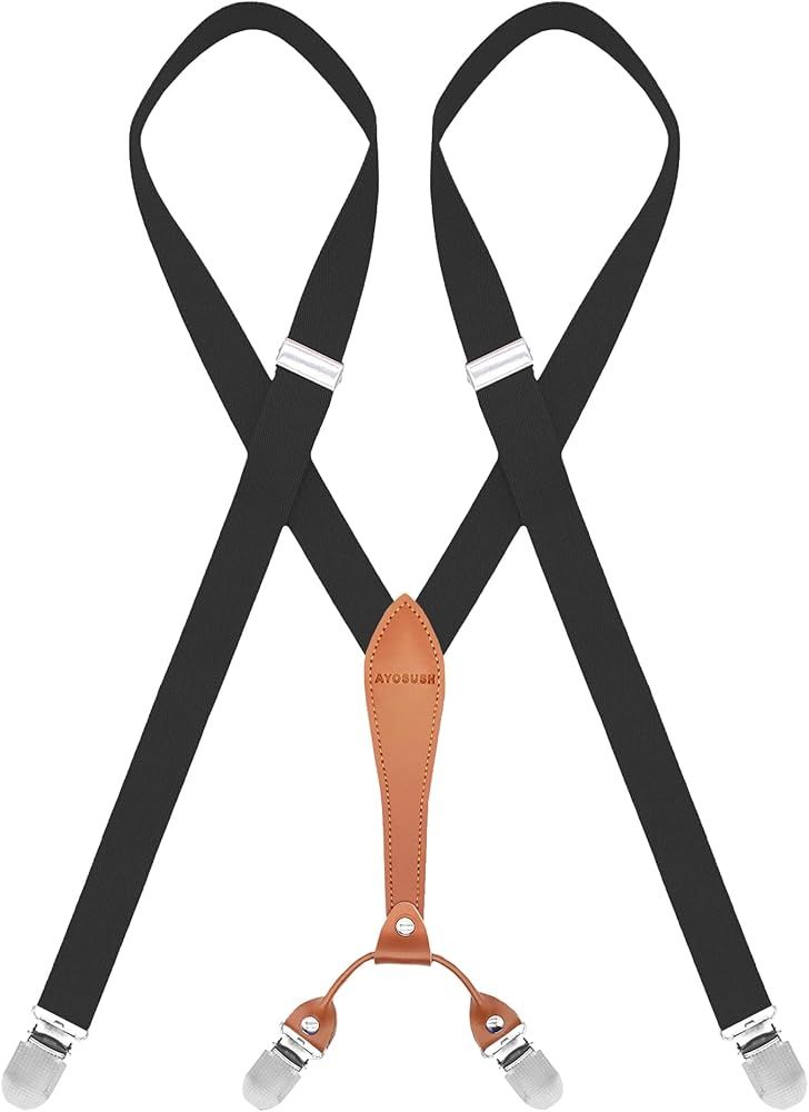 Elastic Suspenders for Women Thin Y Back 4 Clip Skinny Ladies Suspenders | Amazon (US)