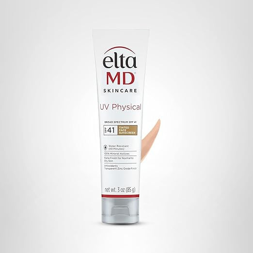 EltaMD UV Physical Tinted Sunscreen for Face, 100% Mineral Active Sunscreen | Amazon (US)