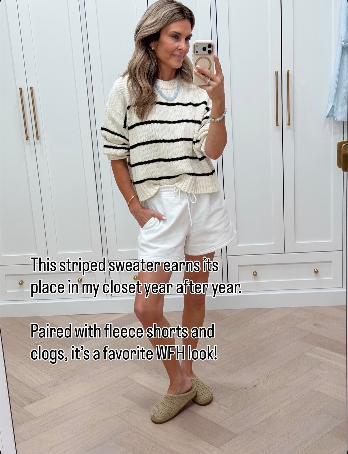 A favorite stripped sweater! 
-cozy Jersey shorts on repeat.

#LTKootd #LTKgrwm