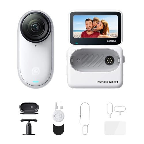 Insta360 GO 3S - 128 GB Action Bundle White 4K Tiny Portable Vlogging Camera, Hands-Free POVs, Mount Anywhere, Stabilization, 140 Min Battery Life, 10m Waterproof, Pet POV | Amazon (US)