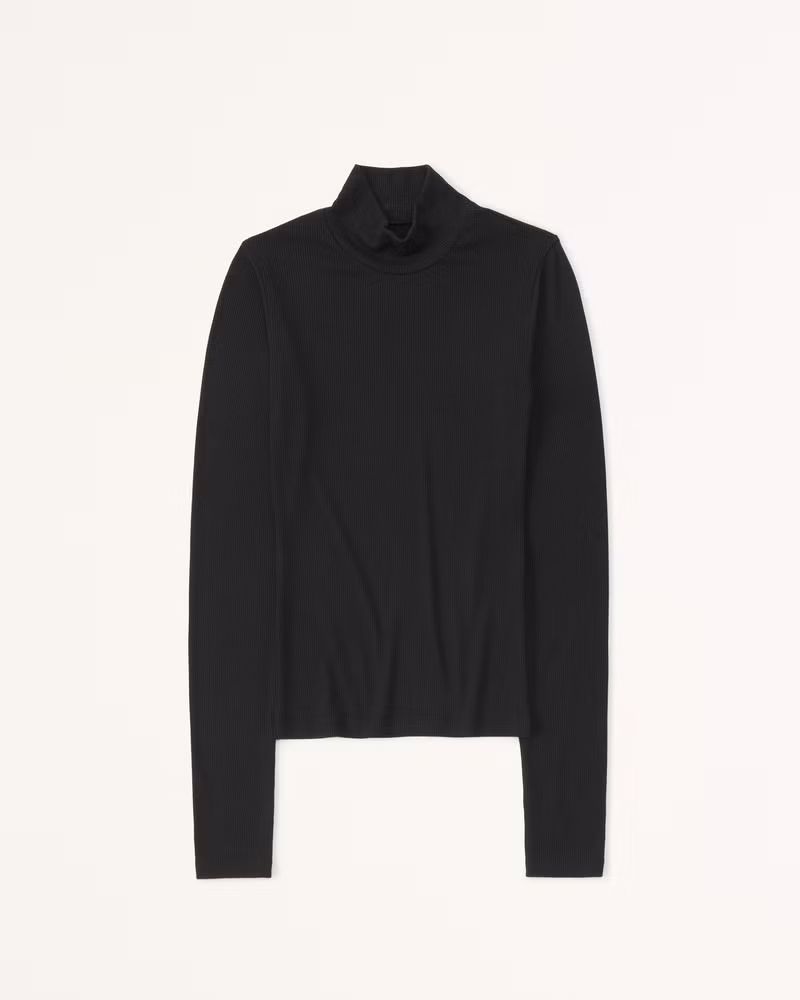 Abercrombie & Fitch Women's Long-Sleeve Mockneck Top in Black - Size M | Abercrombie & Fitch (US)