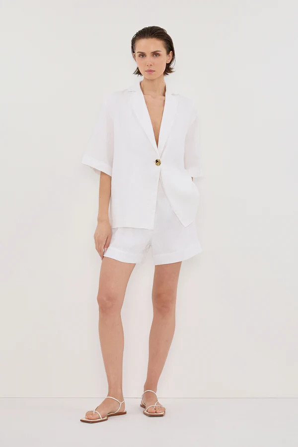 ALONDRA WHITE LINEN SHORT | DISSH