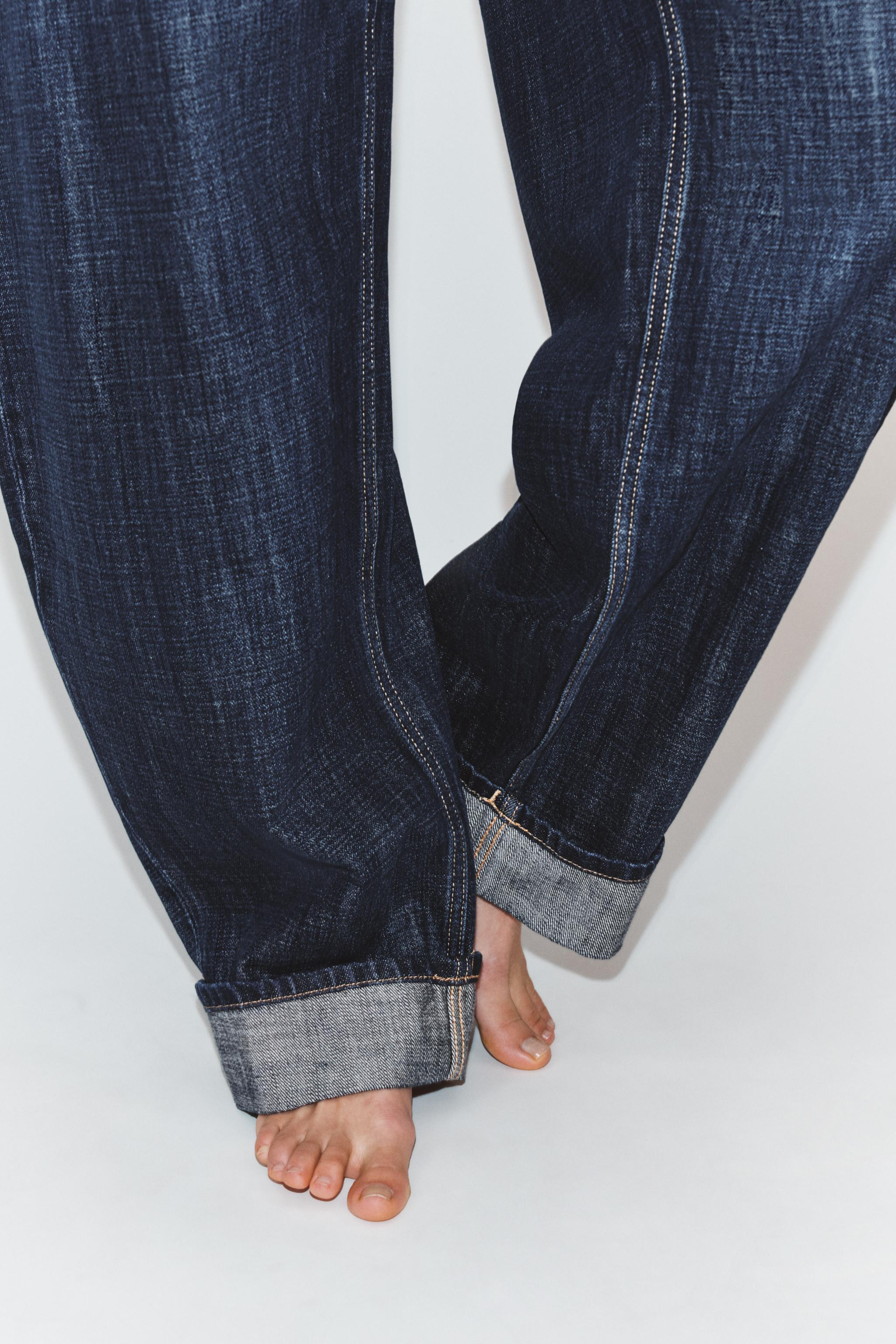 TRF MID-RISE BARREL FOLDED JEANS | Zara US