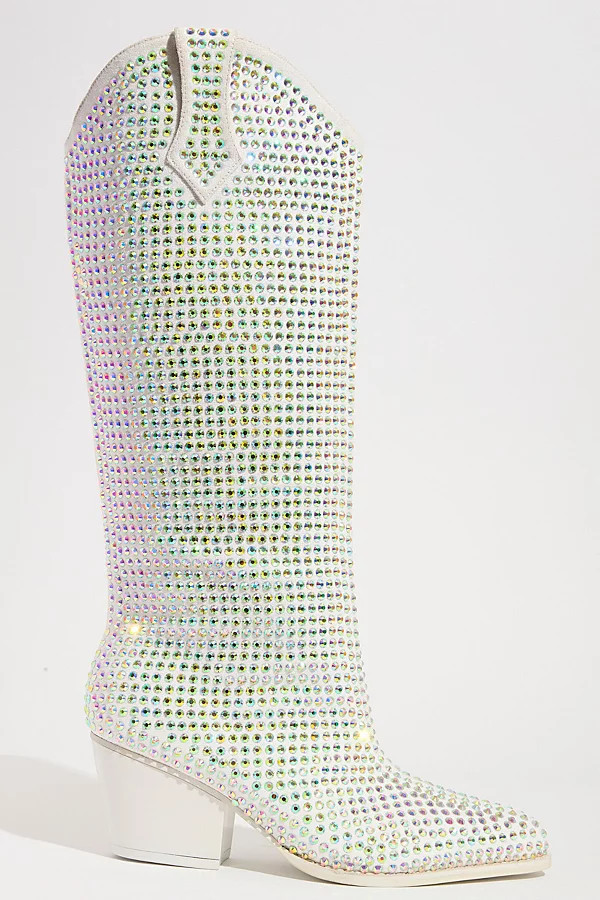 Sparkl Rhinestone Cowboy Boot in White, Women's at Urban Outfitters | Urban Outfitters (US and RoW)