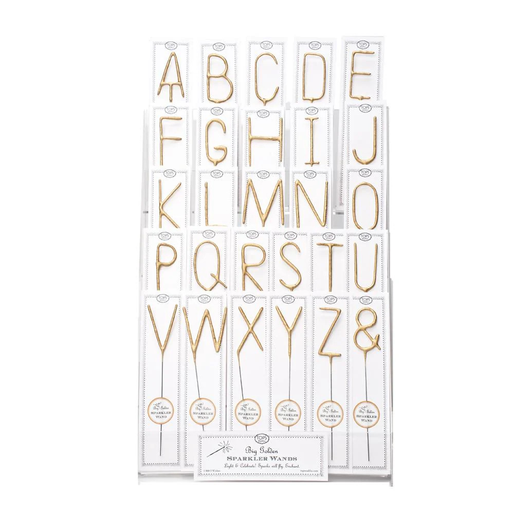 8" Golden Letter Sparkler Wands | Oh Happy Day Shop
