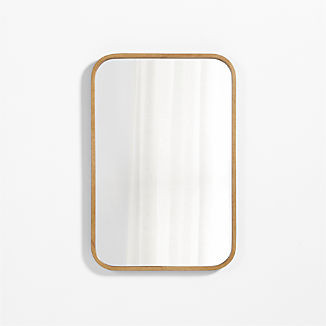 Reuna Oak Wood Rectangle Wall Mirror | Crate & Kids | Crate & Barrel