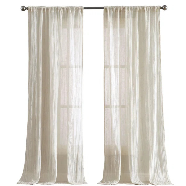 Solid Semi-Sheer Rod Pocket Curtain Panels (Set of 2) | Wayfair Professional