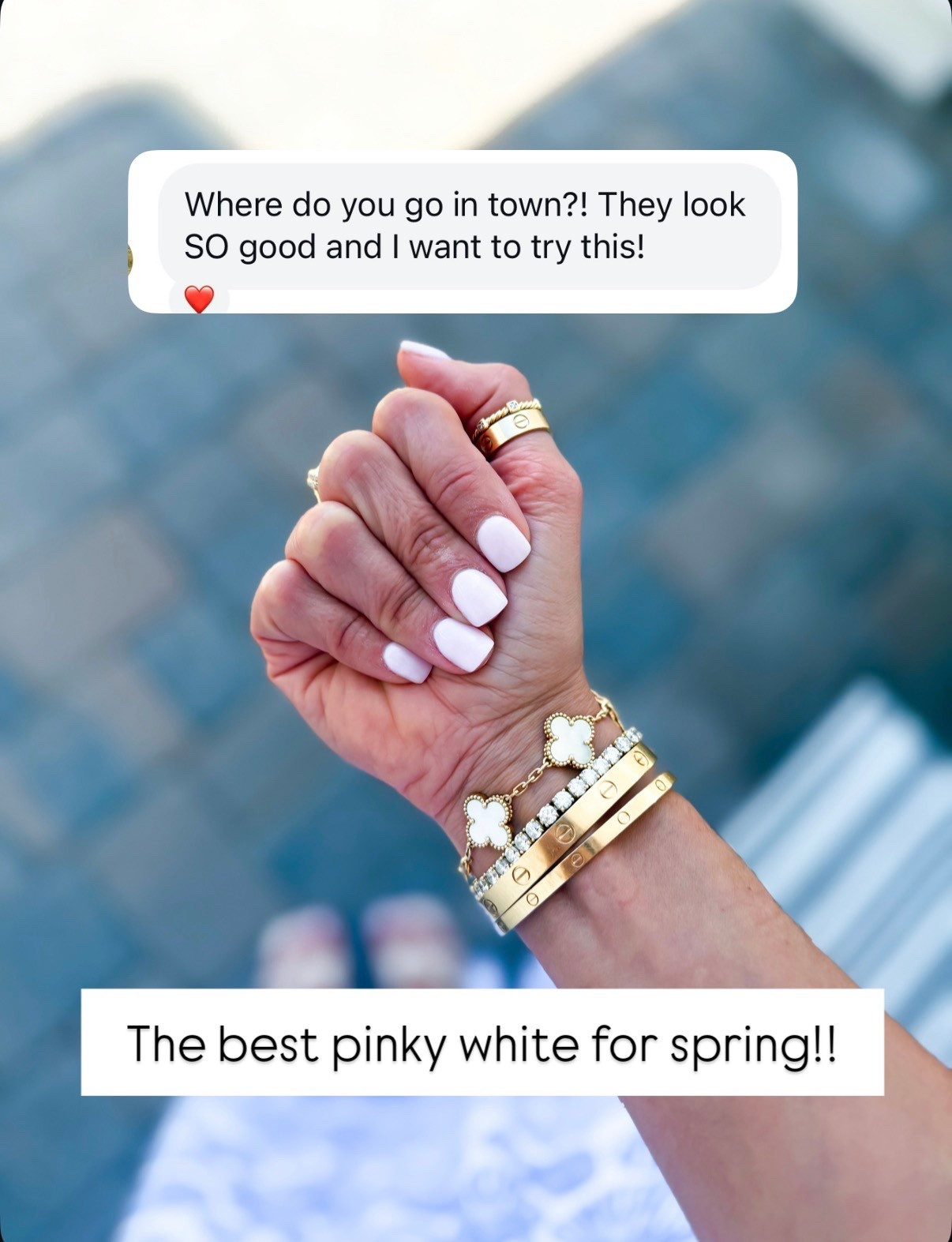 The best pinky white color for spring! OPI ‘Let’s Be Friends’. I do the dip powder but linking the gel and regular polish, too. I also get this on my toes in the gel! Spring nails. Bridal nails. Wedding nails. 

#LTKselfcare #LTKgrwm #LTKBeauty