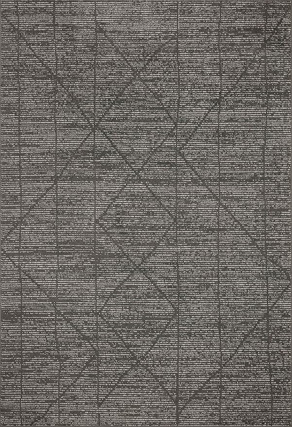 Loloi Kamala Collection KAM-06 Charcoal/Ivory 5'-3" x 7'-9" Area Rug | Amazon (US)