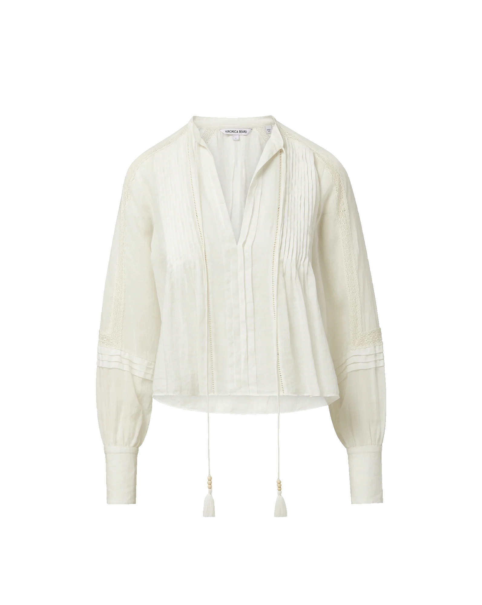 Sawyer Self-Tie Blouse in White | Veronica Beard | Veronica Beard