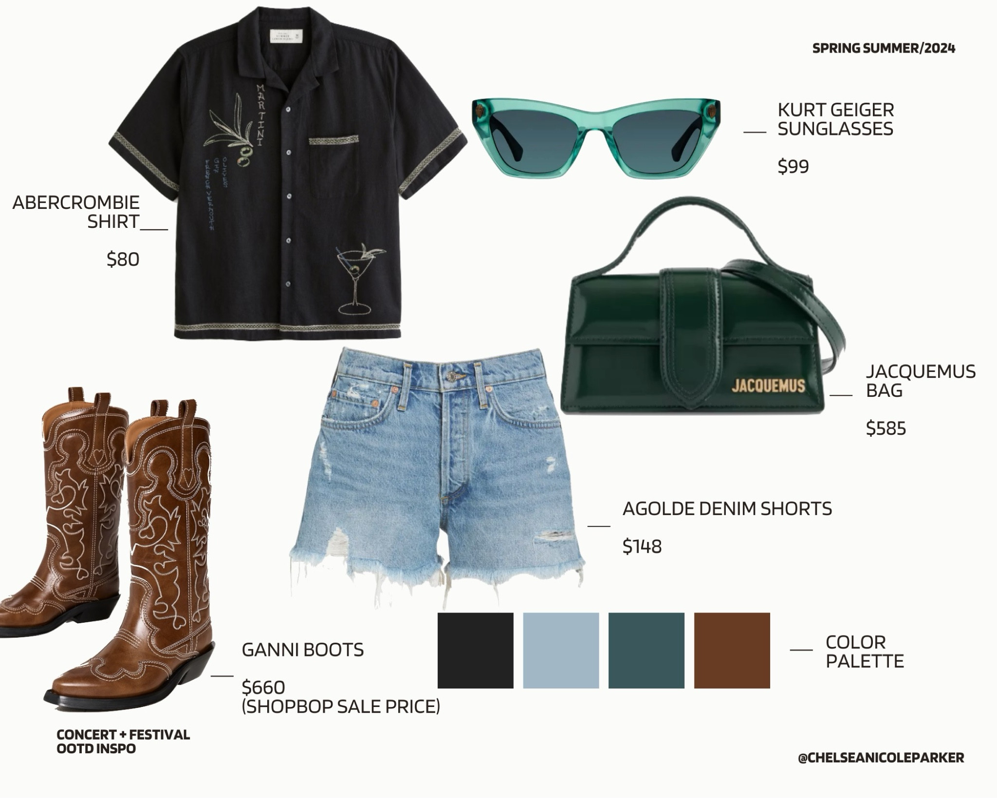 Abercrombie Men’s Linen Tombolo Dupe Martini SSBD Short Sleeve Buttondown * Agolde Parker Jeans Denim Shorts + Ganni Brown Cowboy Boots ON SALE Shopbop Sale + Jacquemus Emerald Green Handbag + Kurt Geiger Cat Eye Green Sunglasses - Spring Sale / Spring Style / Country Concert / Music Festival Outfit

#LTKsalealert #LTKfindsunder50 #LTKfindsunder100