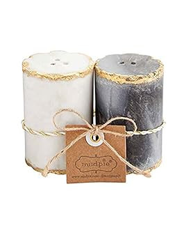 Mud Pie Marble Salt and Pepper Set, 2 3/4" x 1 3/4" dia, Multi | Amazon (US)
