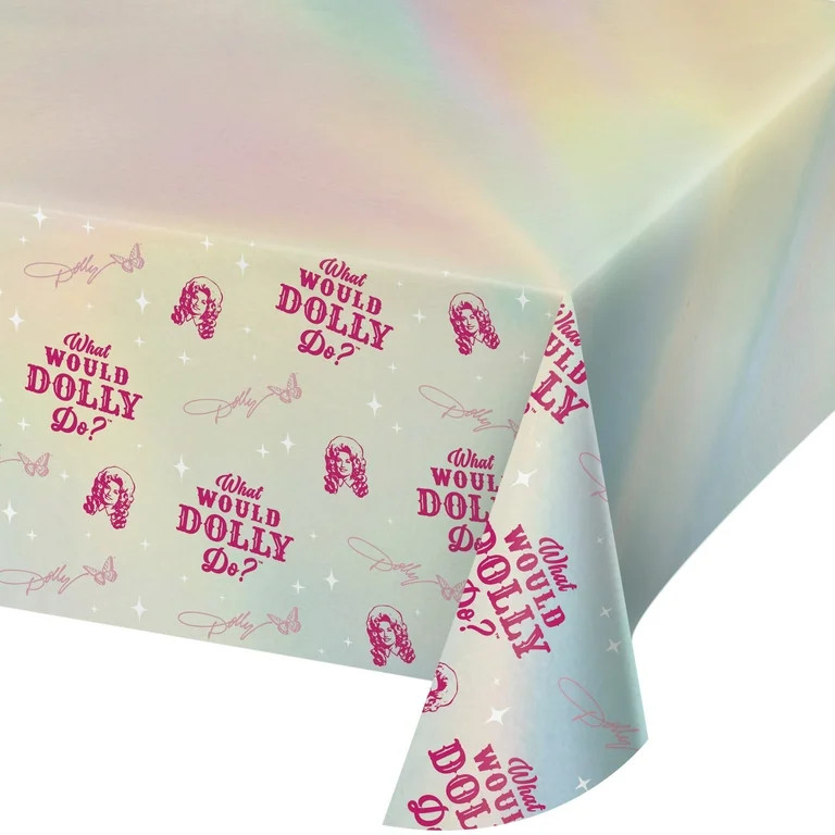 Dolly Parton What Would Dolly Do Iridescent Foil 54" x 84" Tablecloth | Walmart (US)