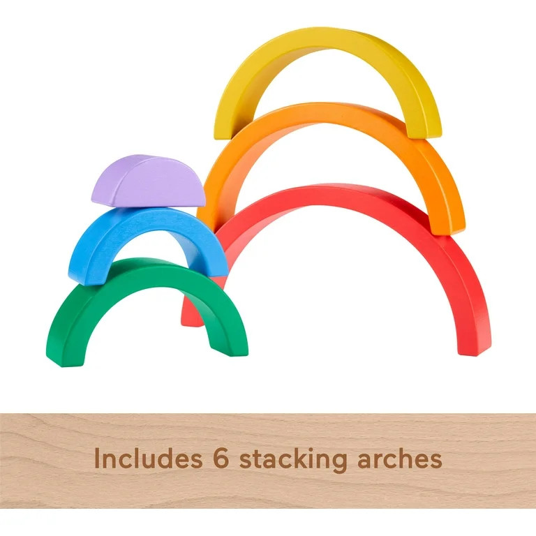 Fisher-Price Wooden Stacking and Nesting Rainbow Building Toy for Toddlers, 6 Wood Pieces, 18 mon... | Walmart (US)