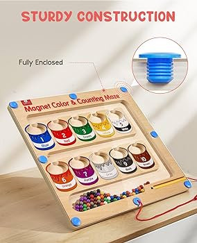 GAMENOTE Magnetic Color and Number Maze - Montessori Fine Motor Skills Toys for Boys Girls 3 4 5 ... | Amazon (US)