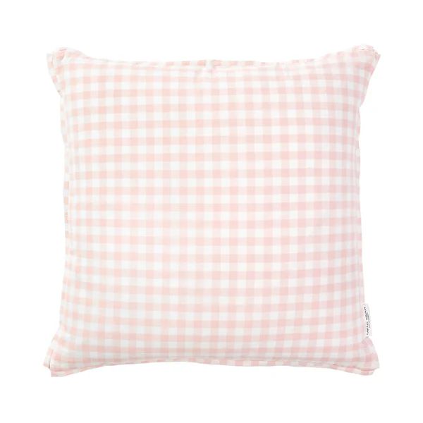 Peach Gingham Pillow with French Welt | Caitlin Wilson Design