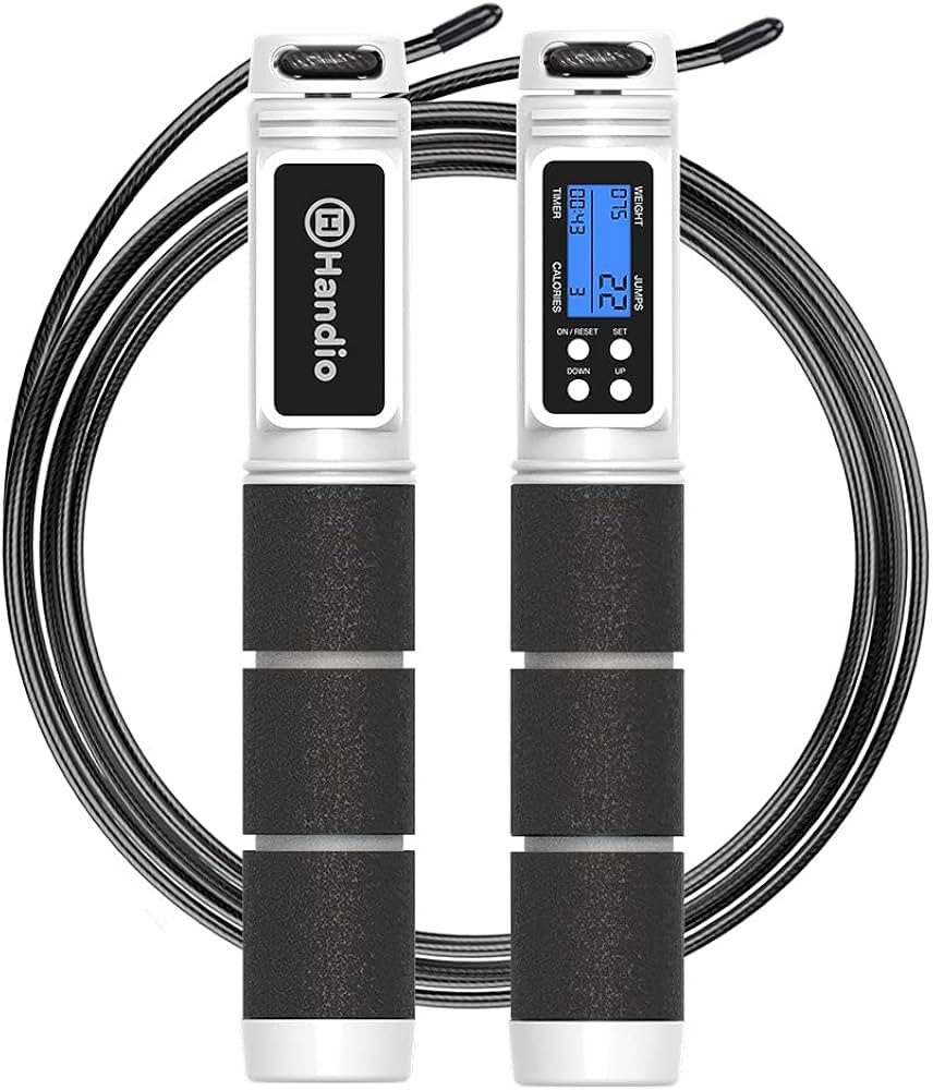 Jump Rope, H Handio Jump Rope with Counter, Workout Jumping Rope with Steel Ball Bearings, Adjust... | Amazon (US)