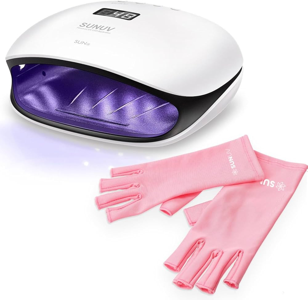SUNUV SUN4 48W UV LED Nail Lamp, UV Gloves Pink, UV Light for Nails, Nail Dryer for Gel Polish fo... | Amazon (US)