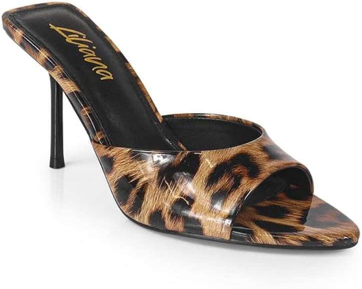 Liliana Women's Peep Toe Mule with Stiletto Heel Sandal | Amazon (US)