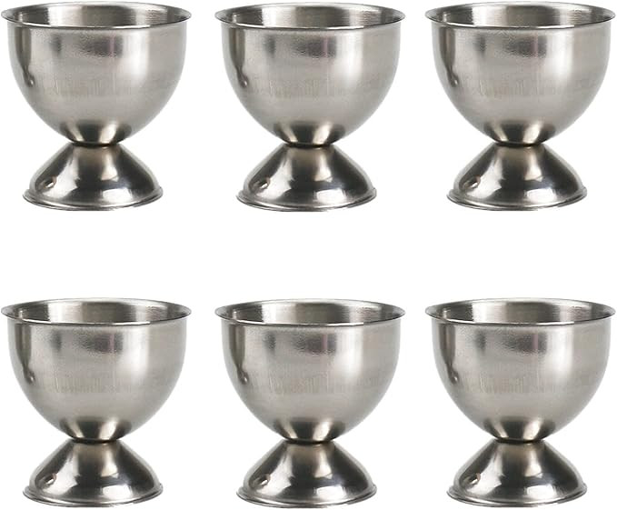 LERTREE 6 Pcs Egg Cups Soft Boiled Egg Stand Holder Stainless Steel Egg Cup Tray Home Kitchen Sup... | Amazon (CA)