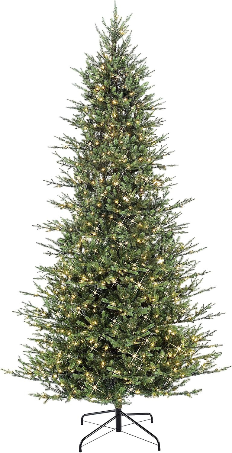 Puleo International 9 Foot Pre-Lit Slim Balsam Fir Artificial Christmas Tree with 800 Clear Light... | Amazon (US)