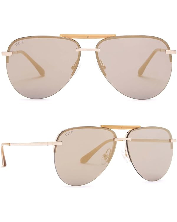 DIFF Tahoe Aviator Sunglasses for Women, Designer Oversized 100% UVA/UVB | Amazon (US)