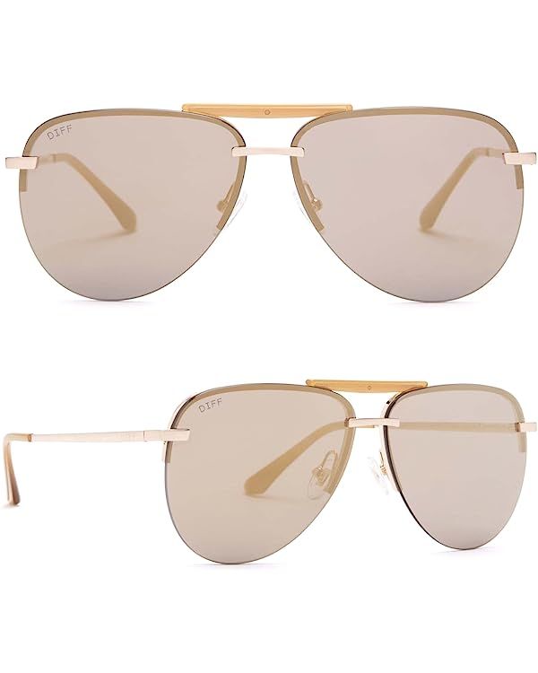 DIFF Tahoe Aviator Sunglasses for Women, Designer Oversized 100% UVA/UVB | Amazon (US)
