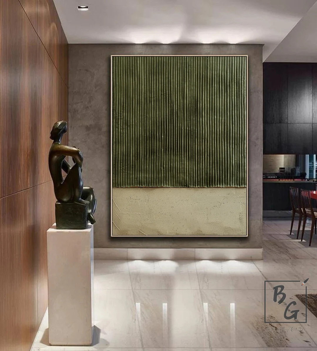 Large Green Abstract Painting,green Texture Art,light Green Wall Art,sofa Wall Art,original Abstr... | Etsy (US)