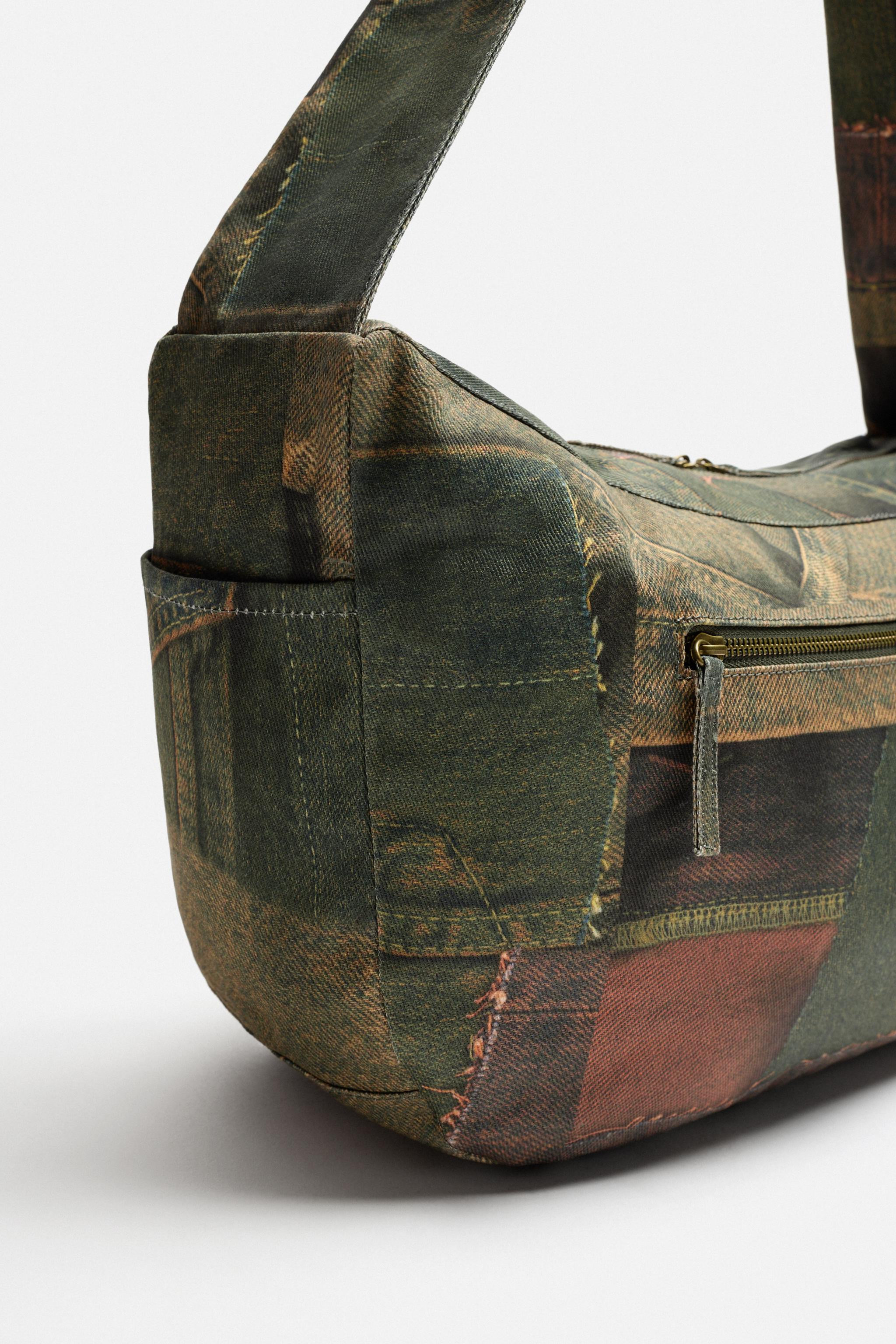 DENIM PRINT SHOULDER BAG | Zara US