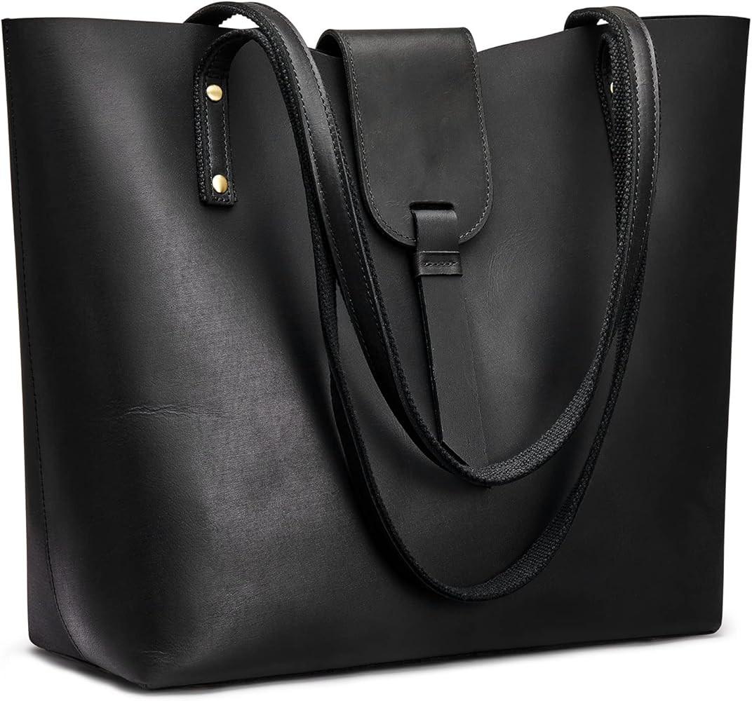 S-ZONE Genuine Leather Tote Bag for Women with Purse Organizer Large Shoulder Handbags Work | Amazon (US)