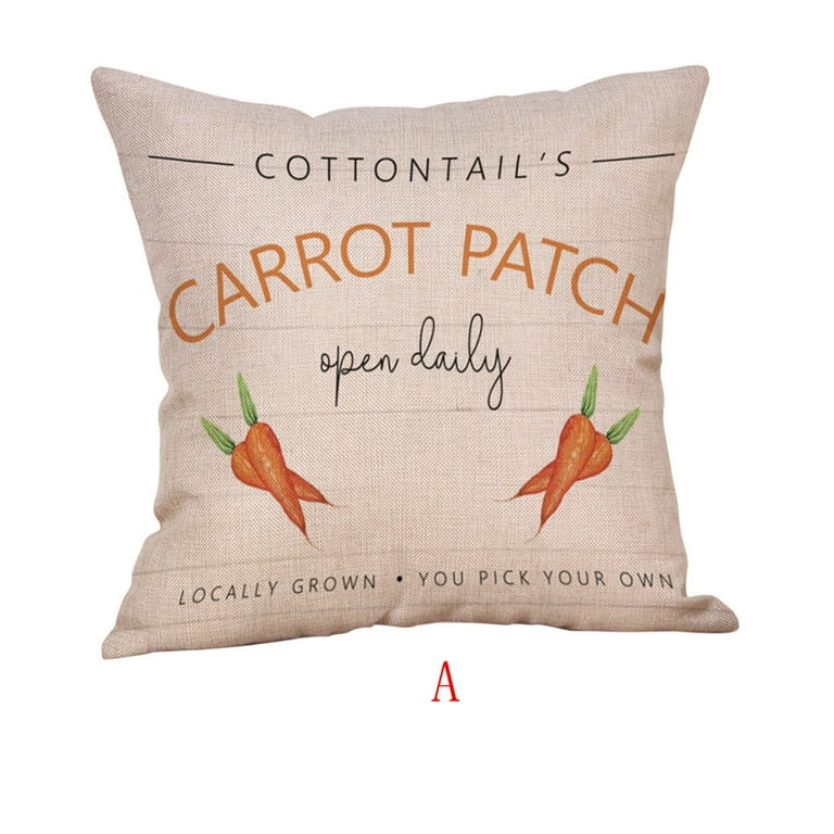 TOYFUNNY Happy Easter Bunny Pillow Cover Linen Sofa Cushion Cover Home Decor Pillow Case | Walmart (US)