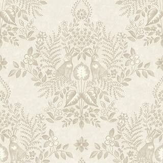 Wicker Cottontail Toile Paper Peel and Stick Matte Wallpaper | The Home Depot