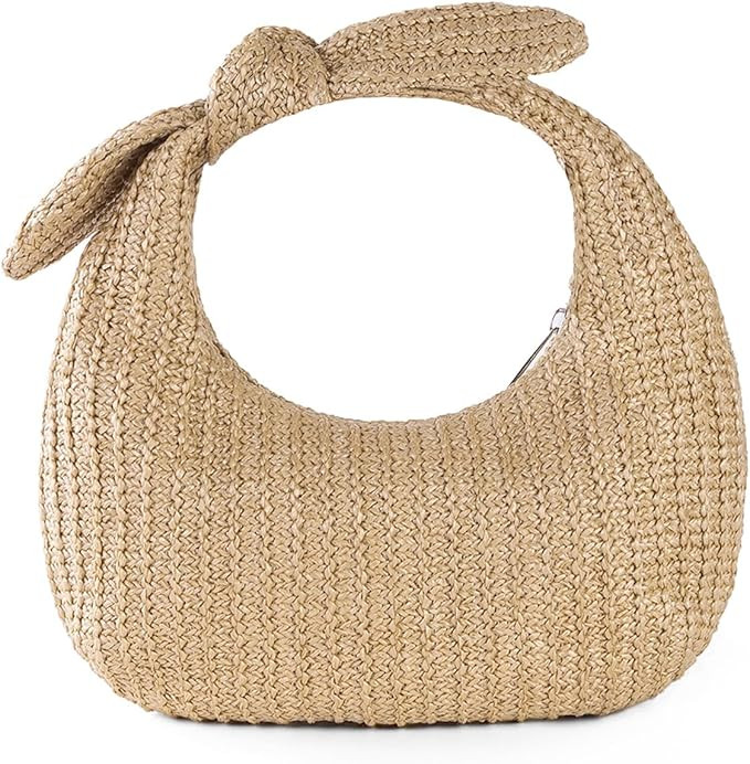 Fecialy Women Bow Purse Straw Summer Clutch Bag Beach Woven Handbags Vacation Tote Formal Party W... | Amazon (US)