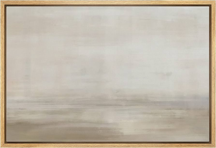 SIGNLEADER Framed Canvas Print Wall Art Grunge Pastel Brown Watercolor Vista Abstract Shapes Illu... | Amazon (US)